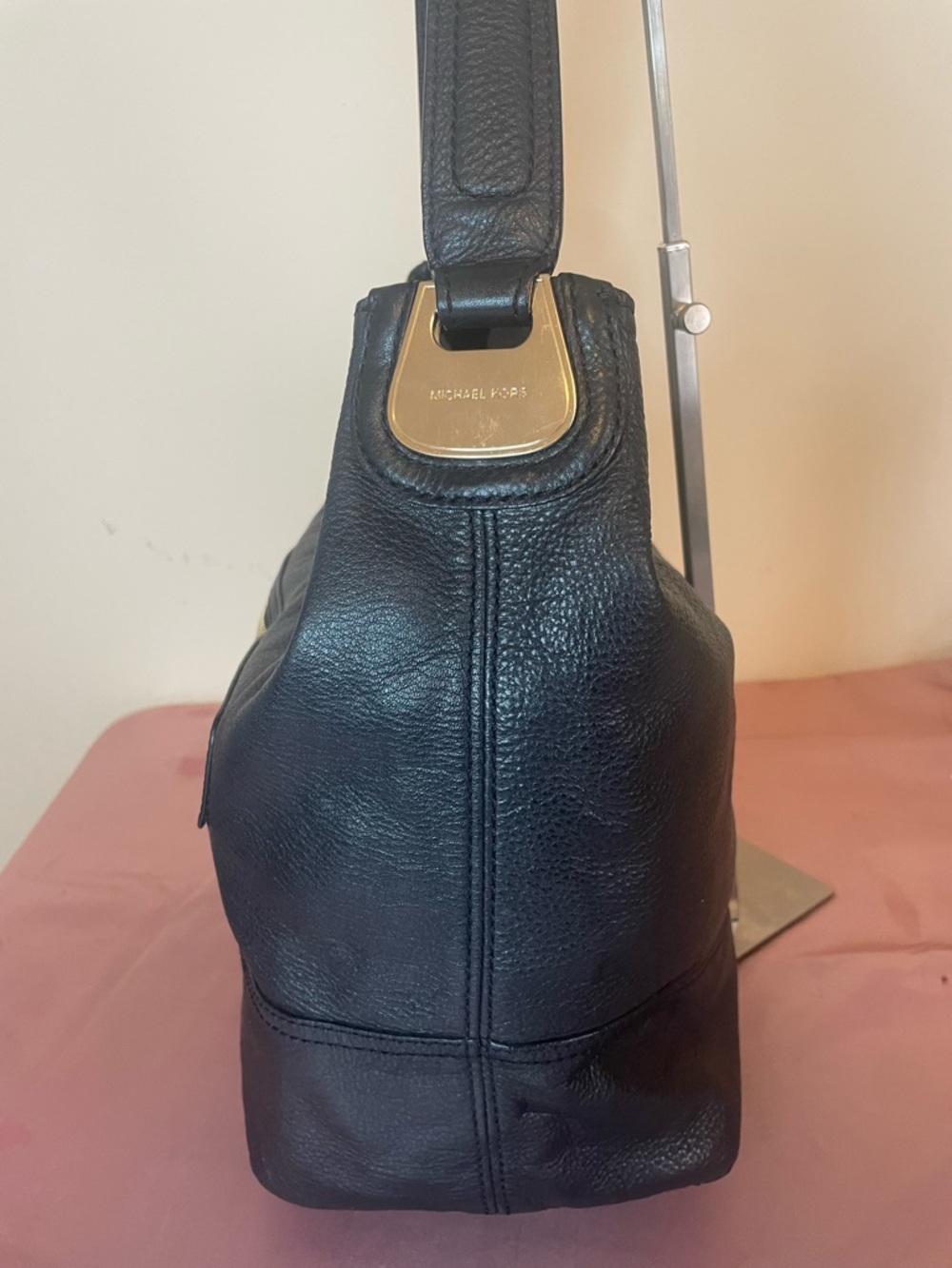 Authentic Michael Kors Purse #073NC Nolita large pebbled leather hobo - Picture 5 of 10